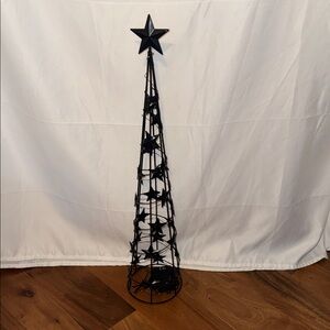 Elegant Black Star Holiday Tree Topper
